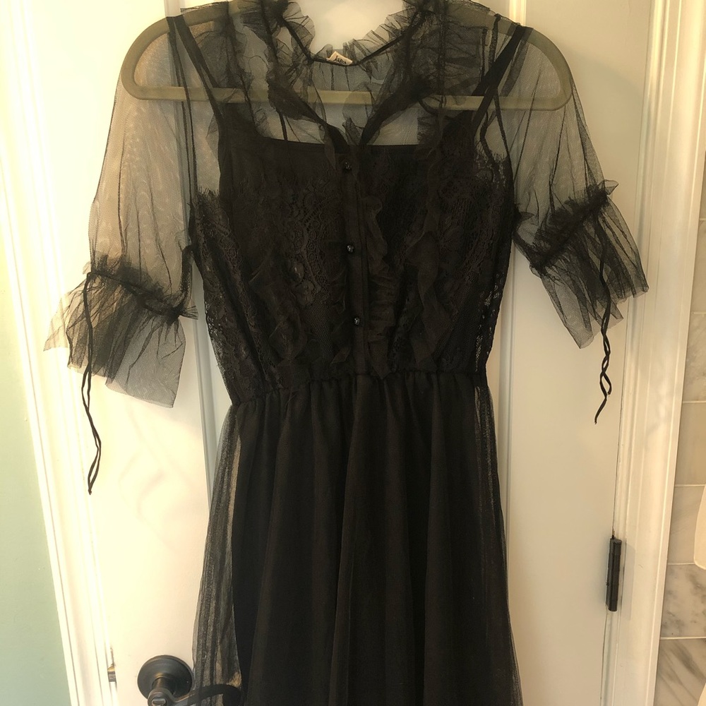 Black Lace sheer dress